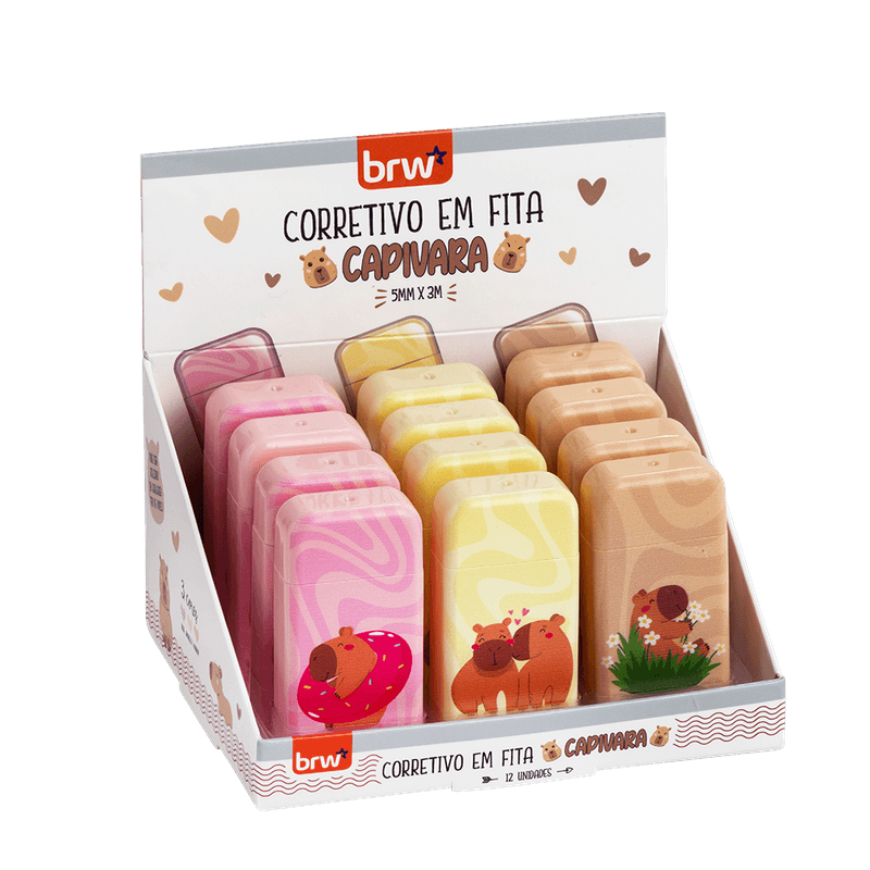 Corretivo em Fita 5mm×3m Capivara Sortido BRW