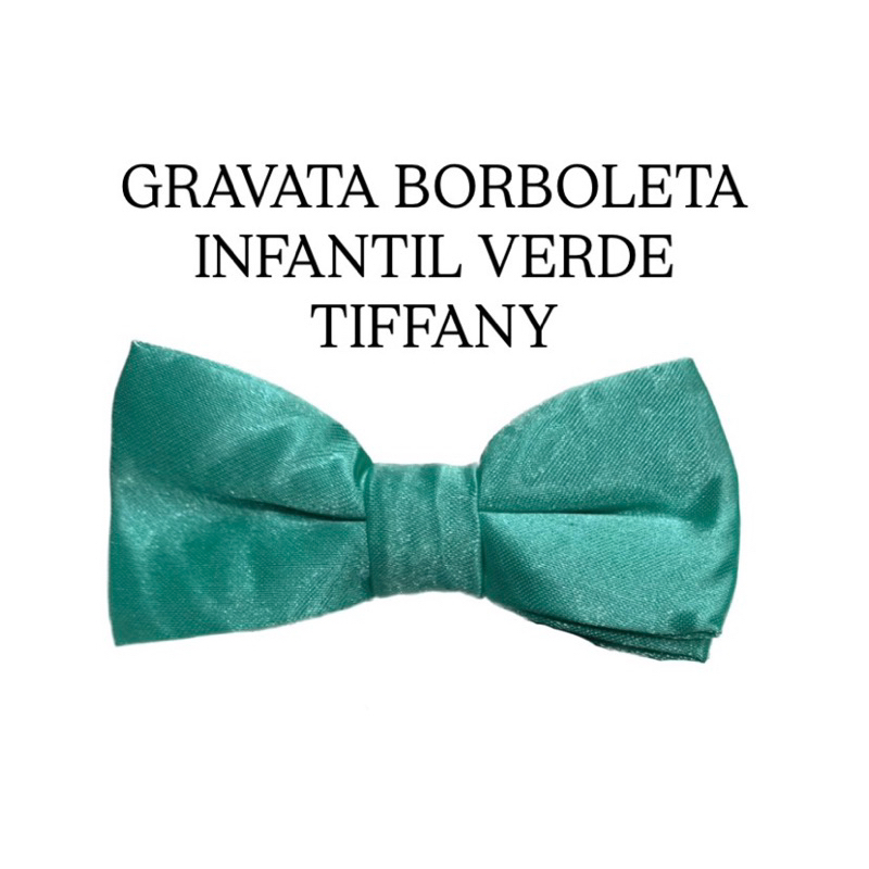 Gravata Borboleta Lisa Importada VERDE TIFFANY / INFANTIL Ajustável - Casamento Festas Eventos