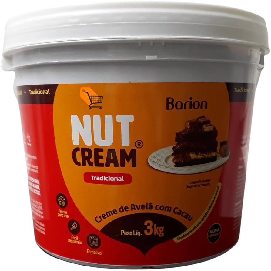 NutCream Barion 3Kg ORIGINAL Creme Avela Com Cacau Nut Cream Barion Tipo Nutella -ENVIO IMEDIATO - NFe em Oferta na Shopee