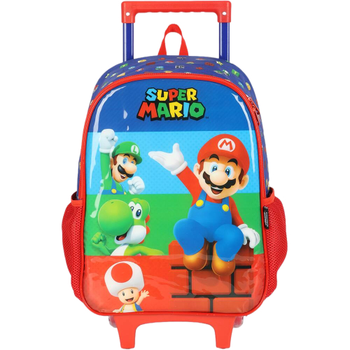 Mochila Escolar Super Mario Com Rodinhas Luxcel Original