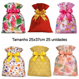 Saco de Presente BOPP 25x37cm 25 unidades Varias Estampas Unissex Premium em Oferta na Shopee
