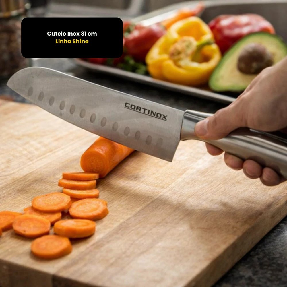 Cutelo Inox 31 cm – Faca Facão Corte Afiado
