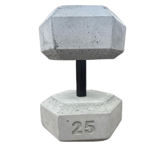 Halter de 25kg - Halter sextavado de cimento - Peso para treino - Unidade - Sem acabamento