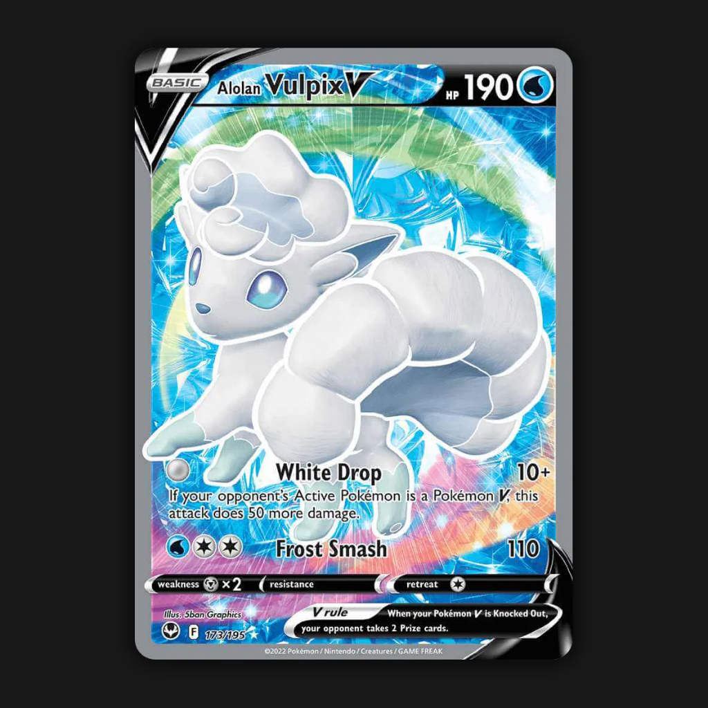 Carta Pokémon Vulpix de Alola-V (173/195) Original Ultra Rara PT BR