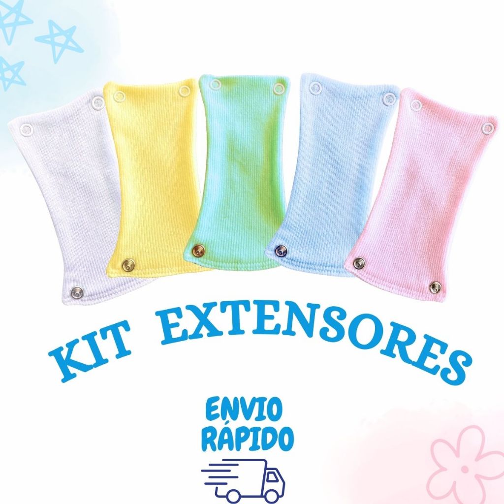 Kit Extensor Ou Alongador De Body Bebê 2 Botões Menino Menina Tecido Algodão Qualidade Premium