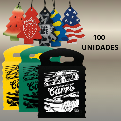 100 Unidades De Aromatizantes + 100 Lixocar Personalizados Organizadores
