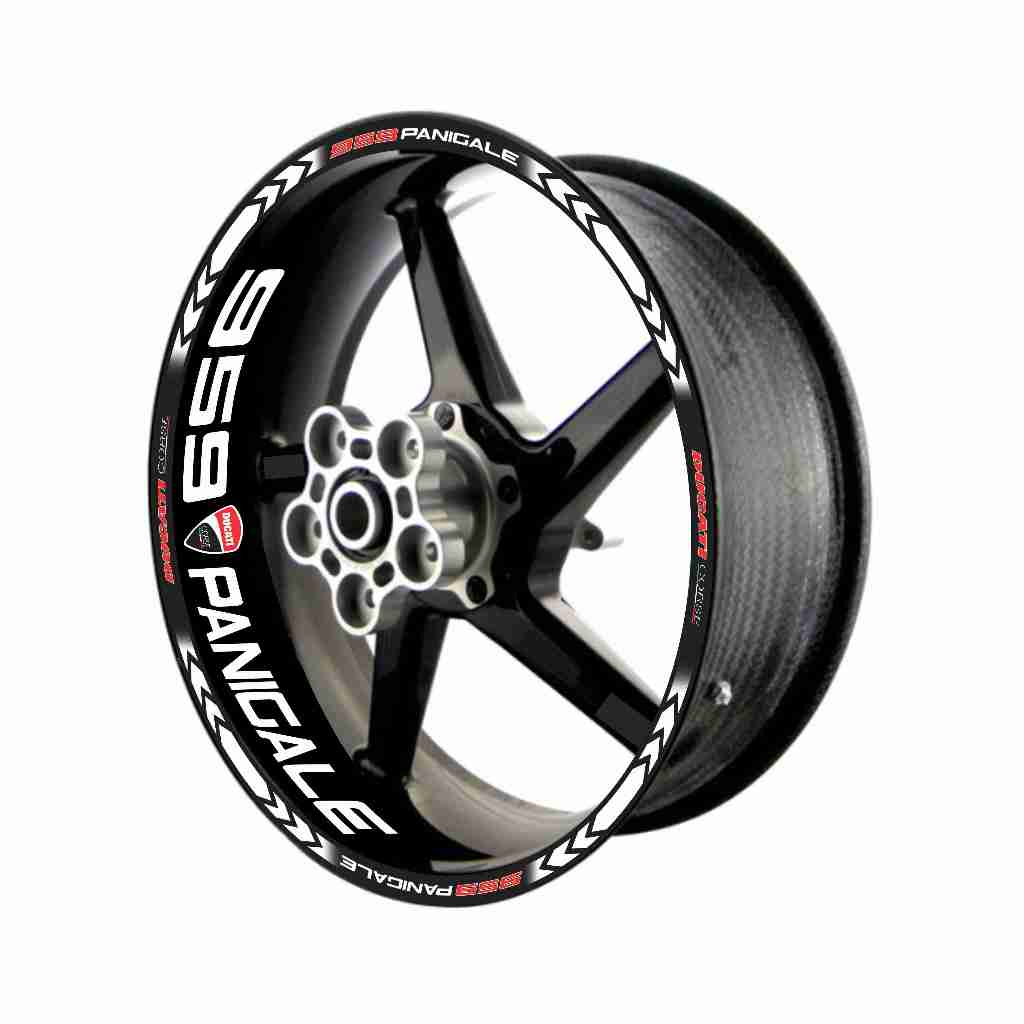 Adesivo Friso Refletivo Roda Moto Ducati 959 Panigale + adesivos internos branco