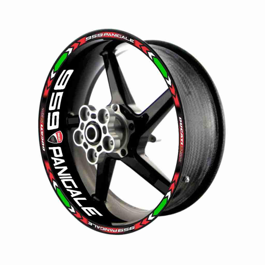 Adesivo Friso Refletivo Roda Moto Ducati 959 Panigale + adesivos internos tricolor