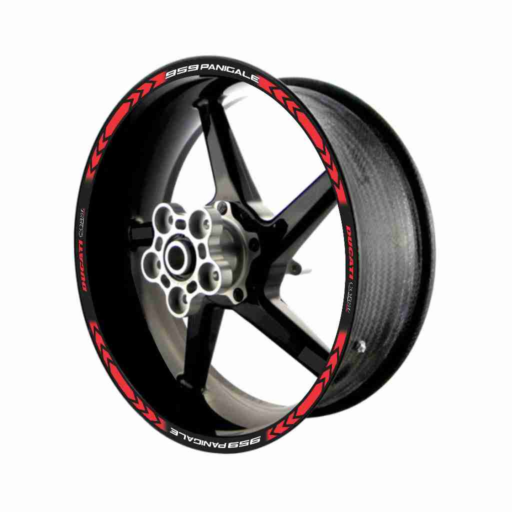 Adesivo Friso Refletivo Roda Moto Ducati 959 Panigale vermelho 02
