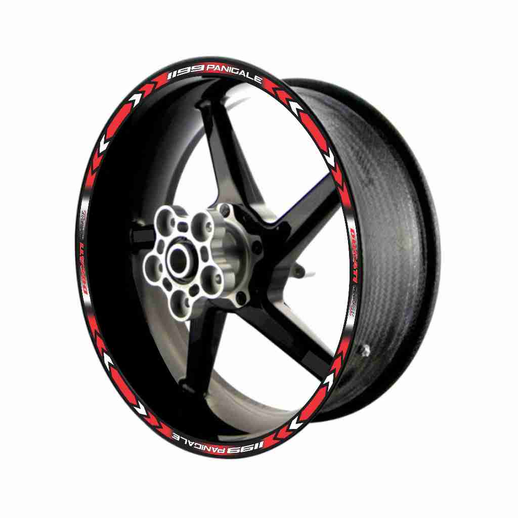Adesivo Friso Refletivo Roda Moto Ducati 1199 Panigale vermelho