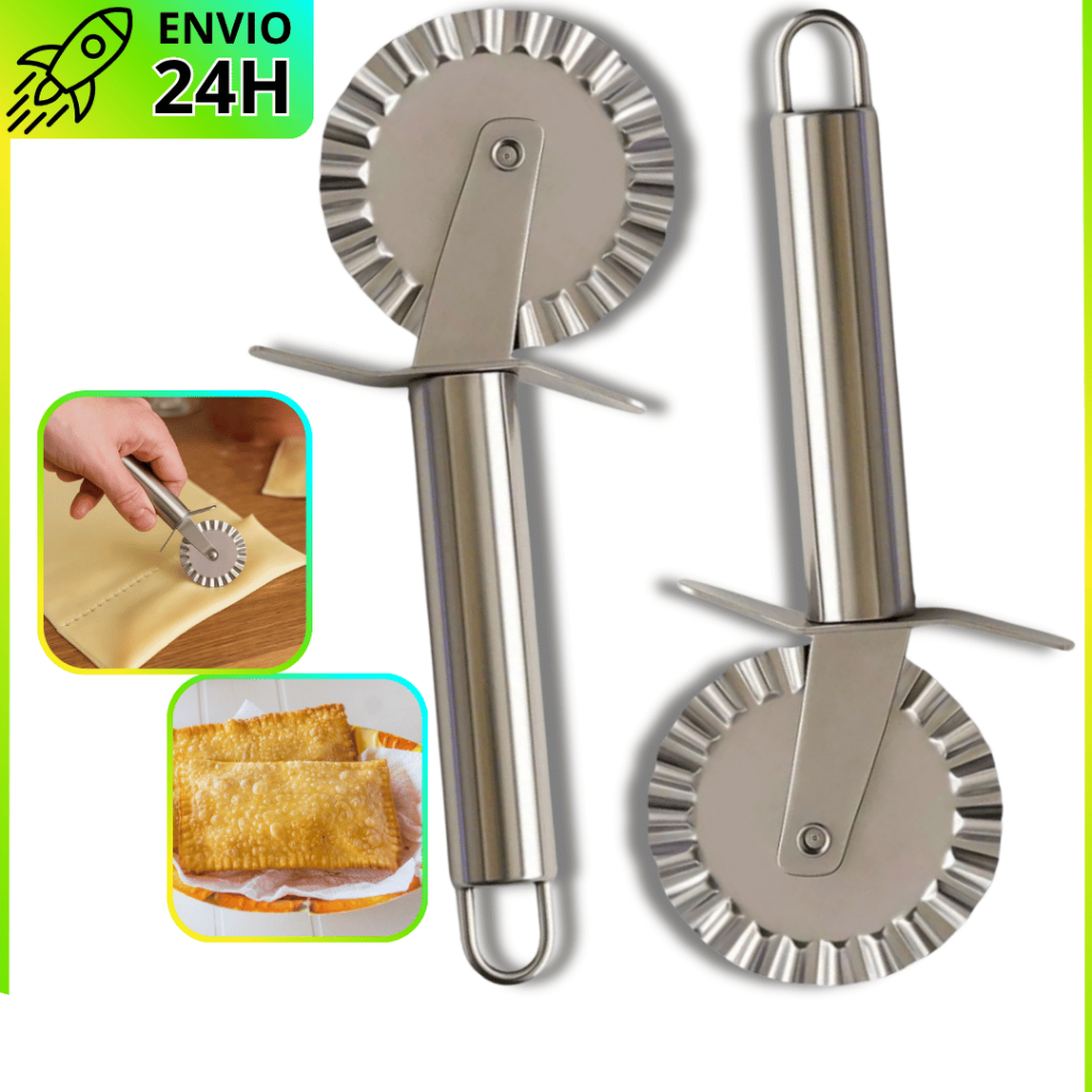 Carretilha Cortador Para Fechar e Cortar Massas Pastel Pizzas Em Aço Inox Premium em Oferta na Shopee