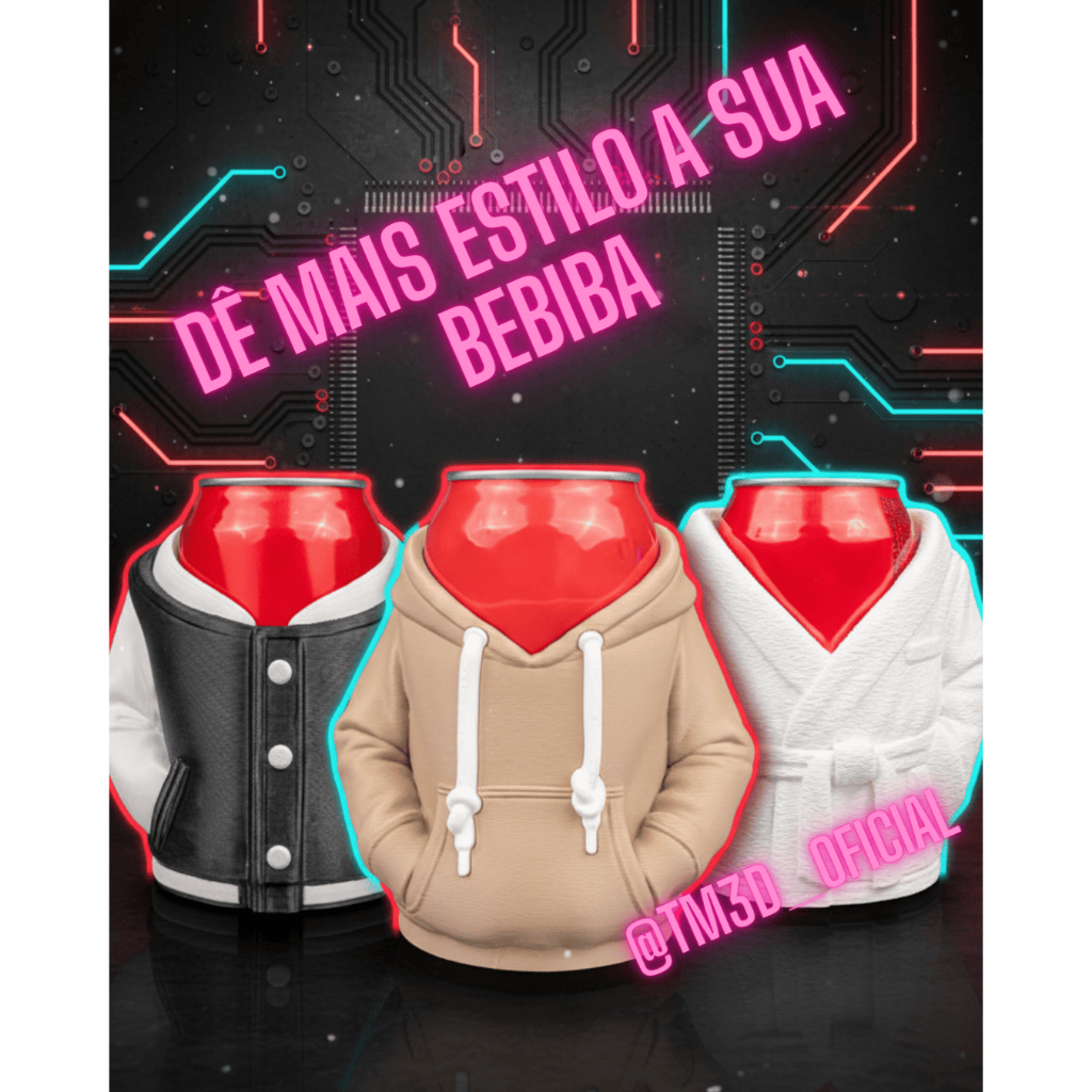 Porta Lata 3D Criativo Formato Roupa - Moletom Canguru, Roupão e Jaqueta - Suporte para Cerveja e Refri Lata