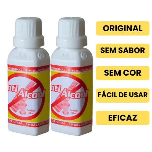 KIT 2 ANTI ALCOHOLISMO 100% ORIGINAL 40ML em Oferta na Shopee