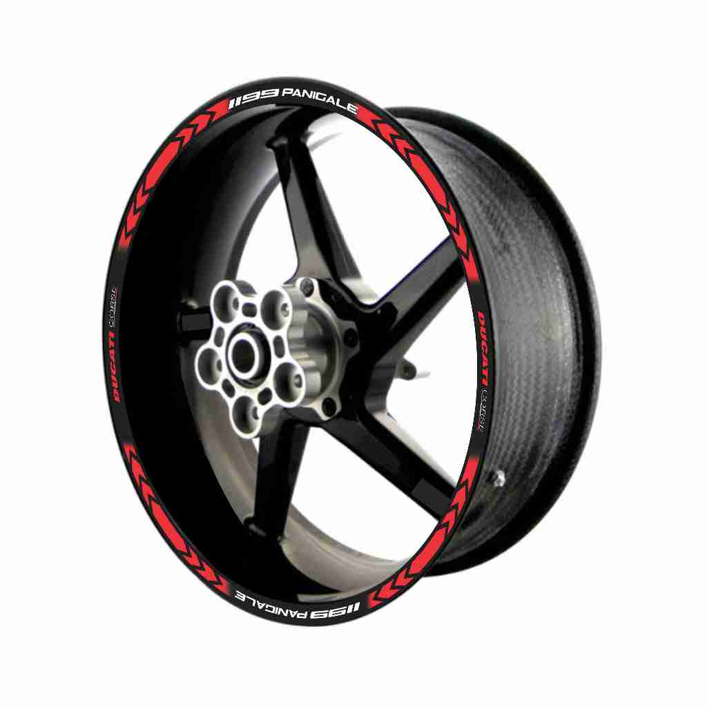 Adesivo Friso Refletivo Roda Moto Ducati 1199 Panigale vermelho 02