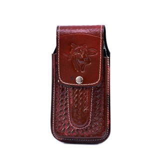 Bainha Porta Celular e Canivete Capinha Dura Canguru Conjugada Couro Legítimo Cor Chocolate. em Oferta na Shopee