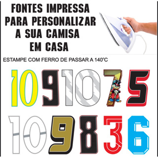Fonte em termocolante para personalizar camisas em casa em Oferta na Shopee