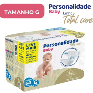 Fralda Descartável G Bebe Infantil Personalidade Baby Total Care Bag 54un em Oferta na Shopee