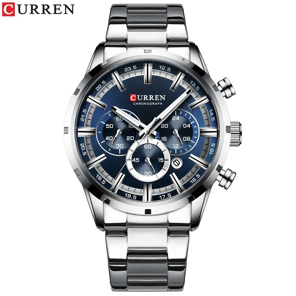 CURREN 8355 Relógio Masculino Original de Quartzo, Casual, Moda, Esporte, Lazer, Luxo e Simplicidade