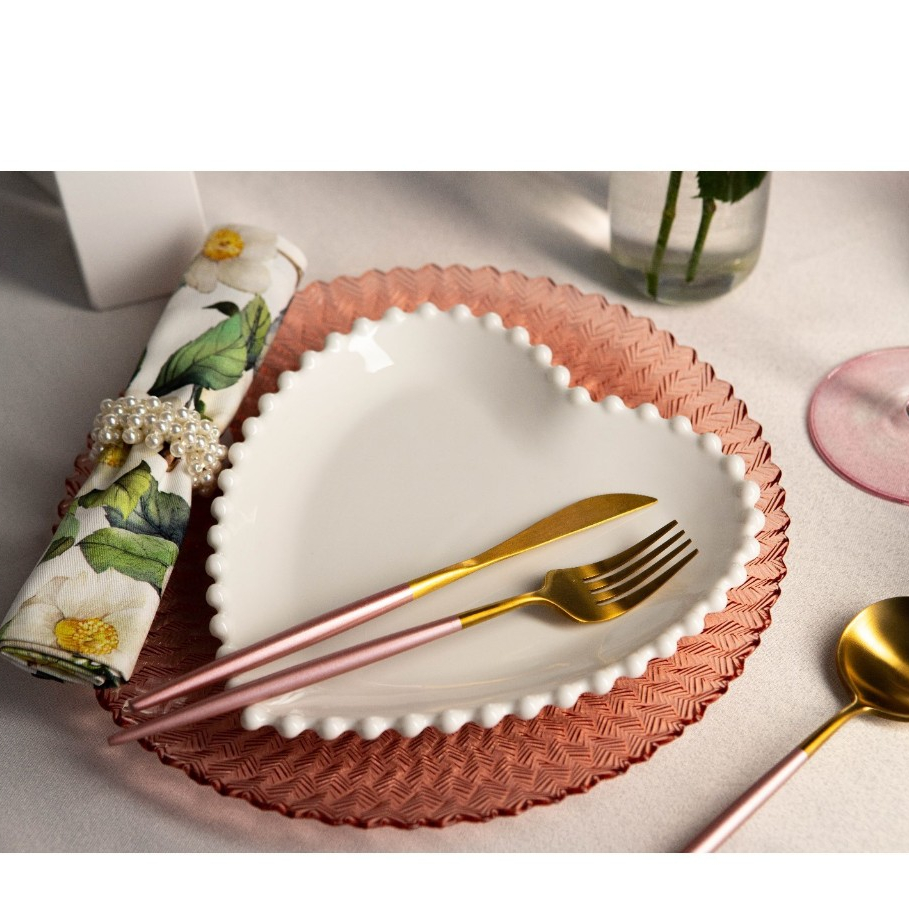 Conjunto de Até 6 Pratos de Sobremesa de Coração Branco Mesa Posta - Opção Bowl Borda Babado em Oferta na Shopee