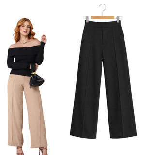 Calça Pantalona Feminina com Vinco Calça Estilosa Pantalona Tecido Leve Calça Para Mulheres