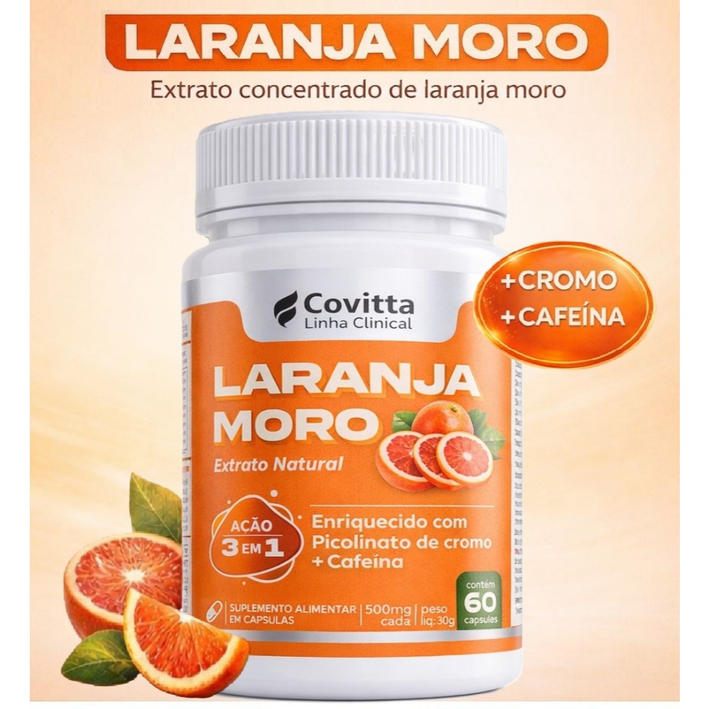 Suplemento Laranja M Original Covitta  60 Caps – Com Picolinato de cromo - Ação 3 em 1