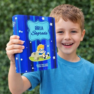 Bíblia Infantil Menino  Bíblia   Palavras De Jesus Em Vermelho Evangélica em Oferta na Shopee