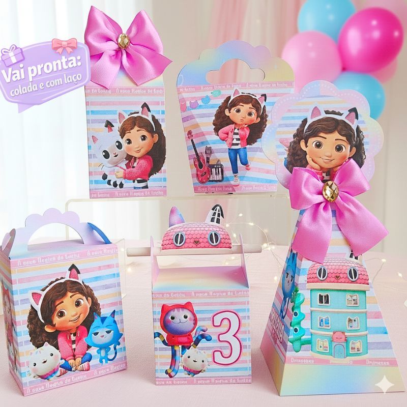 Kit Caixas A casa Magica da Gabbys Personalizados – Lembrancinha Festa Infantil - casa magica da Gabby's