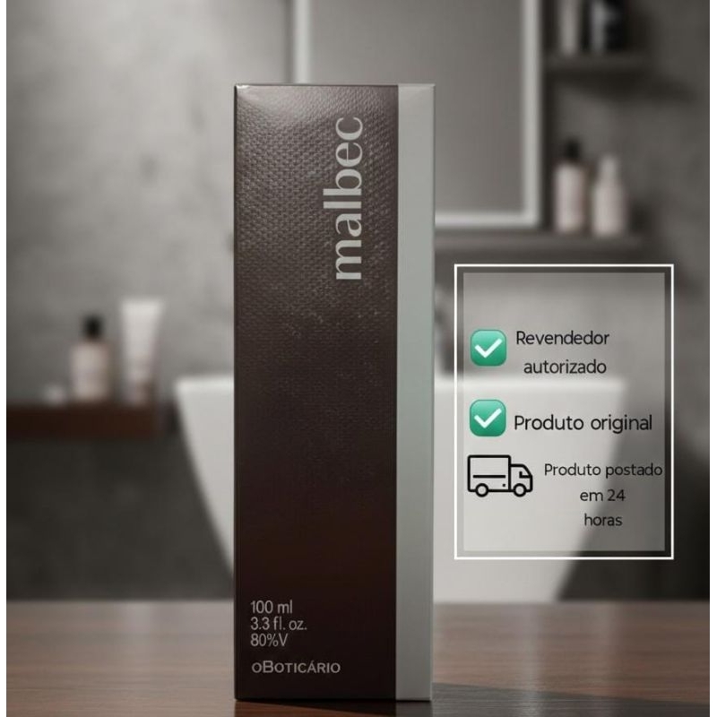 Perfume Masculino Malbec 100ml - Amadeirado e Marcante com Fixação Prolongada perfume original/perfume verdadeiro