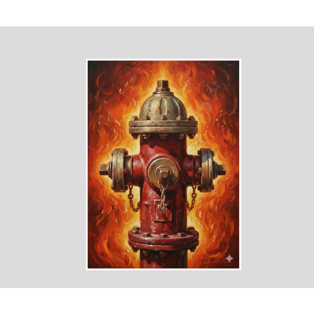Quadro Hidrante Vintage Retro Corpo de Bombeiros Incendio