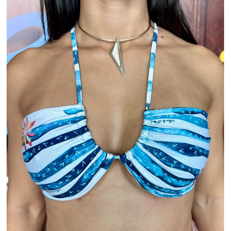 Top com estampa digital múltiplas formas de amarração praia ,dia a dia verão em Oferta na Shopee