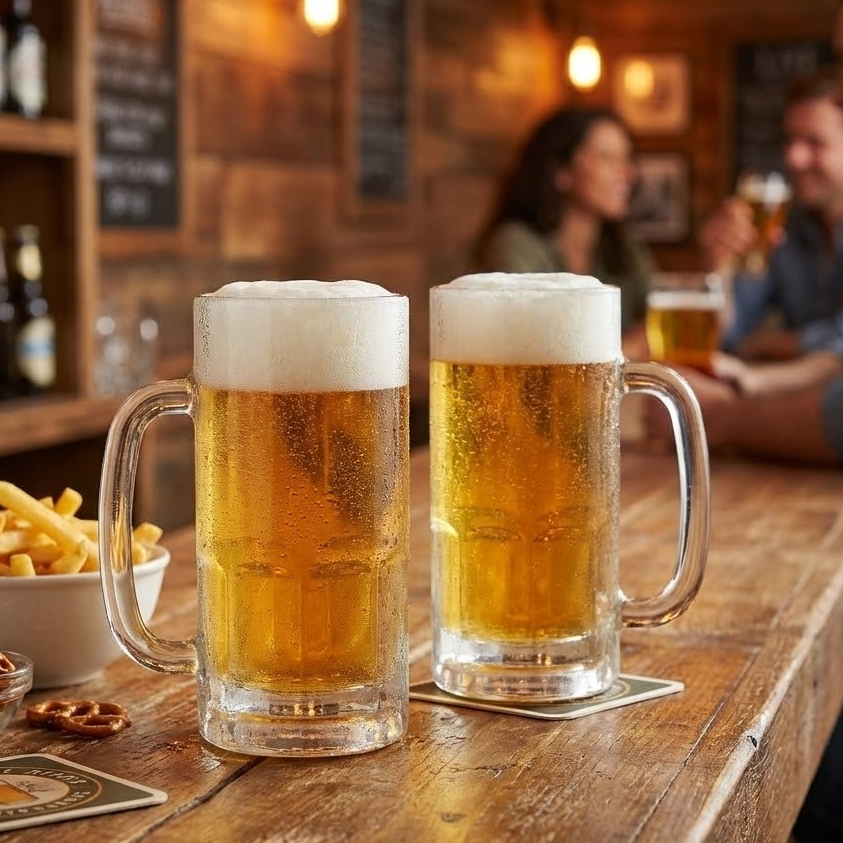 Caneca Beer Master Vidro 500ml Cerveja Chopp 2 Peças Bar Gourmet Ruvolo