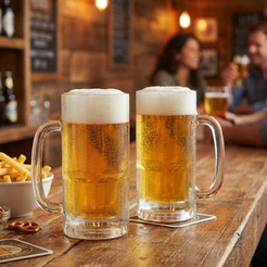 Caneca Beer Master Vidro 500ml Cerveja Chopp 2 Peças Bar Gourmet Ruvolo