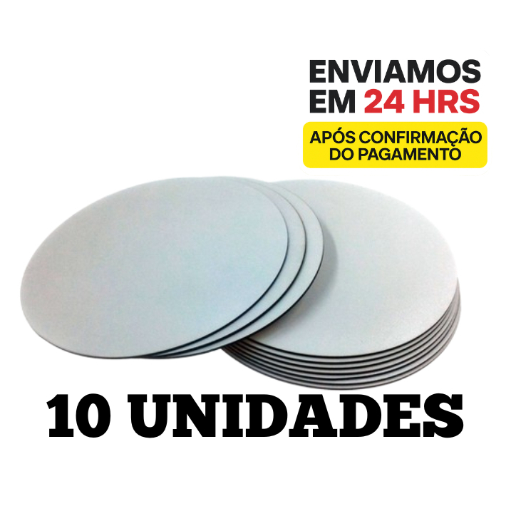 Cake Board Kit 10 unidades para Bolo MDF Tabuleiro para Bolo 3mm Confeitaria Frios e Doces