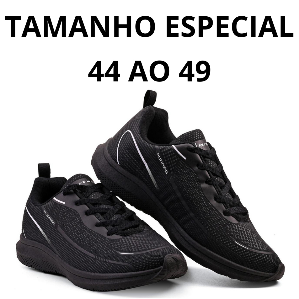 Tênis Running Masculino Tamanho Especial 44 ao 49 Promoção