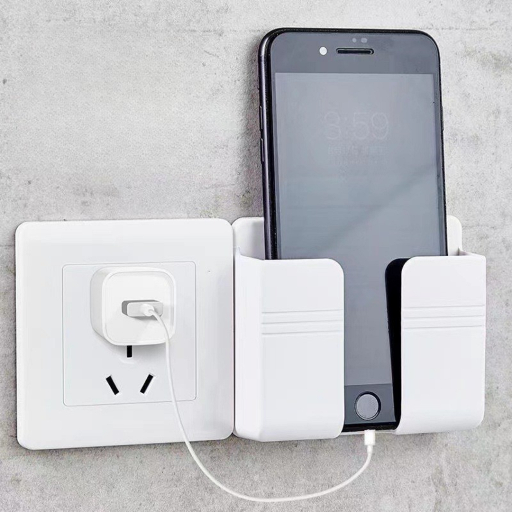 Kit Suporte Celular Parede Multiuso Multifuncional Adesivo Controle Remoto Carregamento