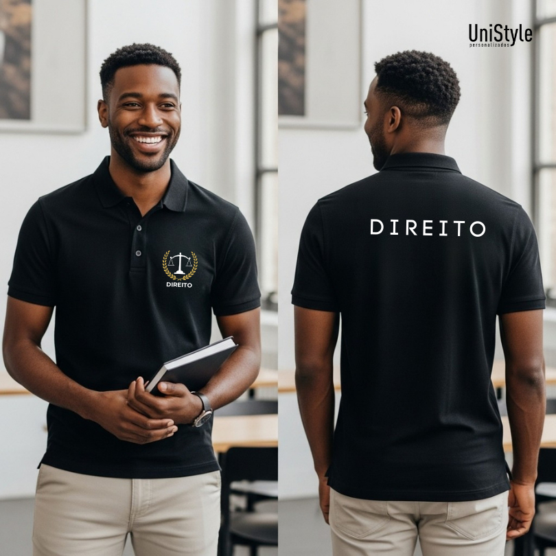 Camisa Gola Polo Direito Profissões Unissex e Baby Look Brasão em Malha Piquet Premium em Oferta na Shopee