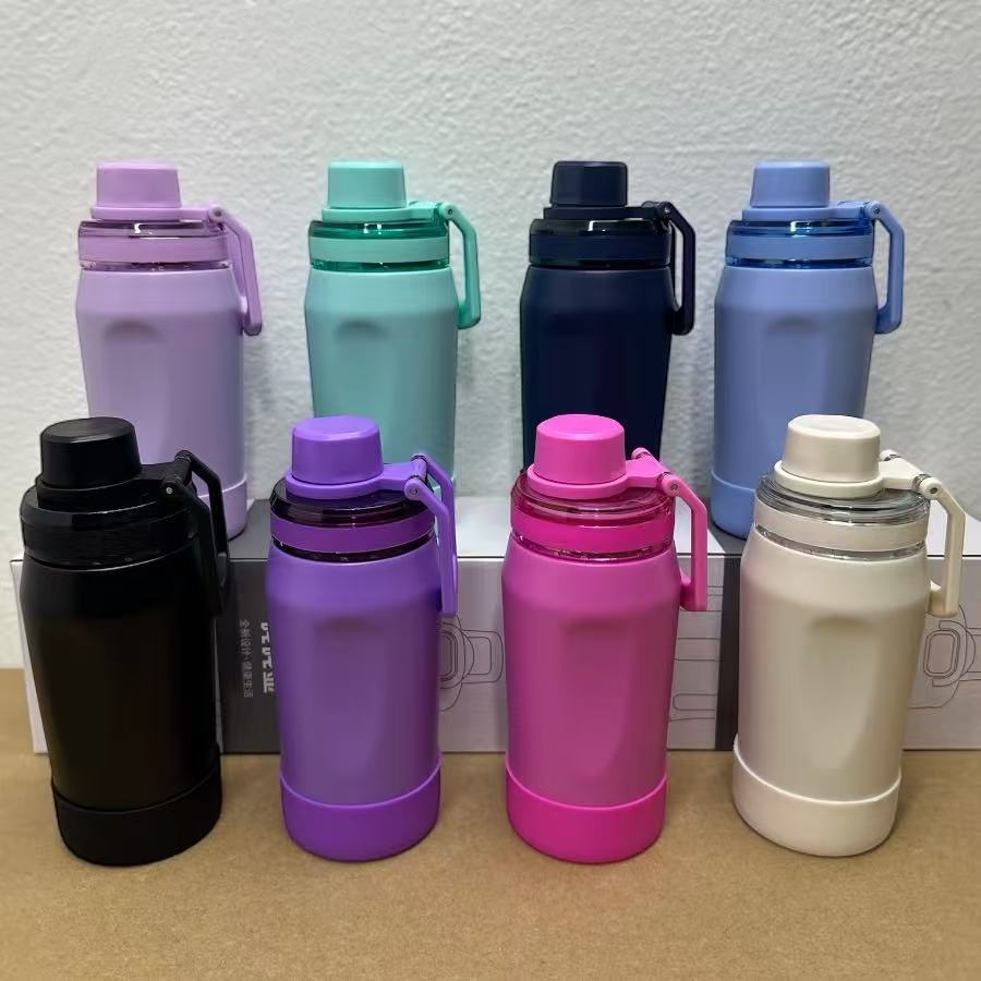 Garrafa Térmica Inox 350ml /550ml/750ml  com Alça, Tampa Vedada e Base Antiderrapante em Oferta na Shopee