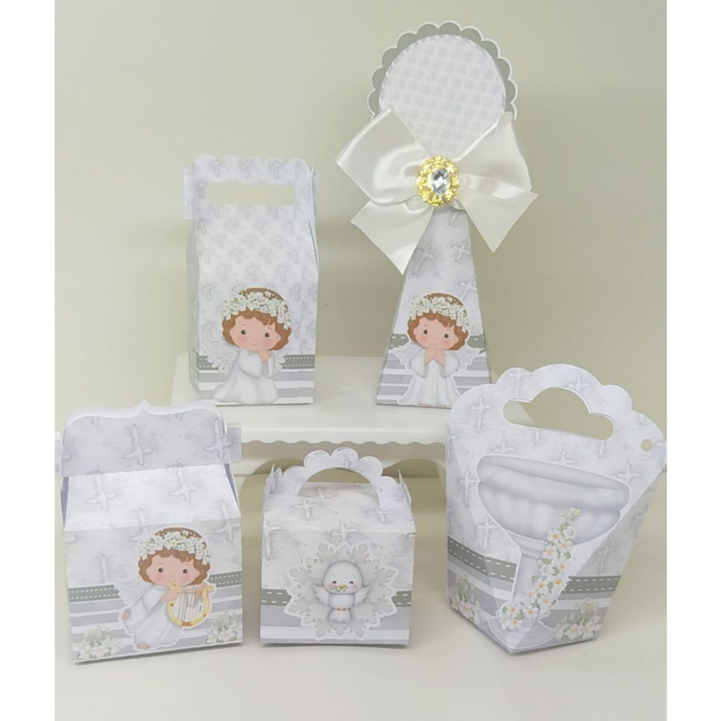 kit festas BATIZADO NEUTRO   CAIXINHAS PERSONALIZADAS lembrancinhas para festas PEGUE E MONTE