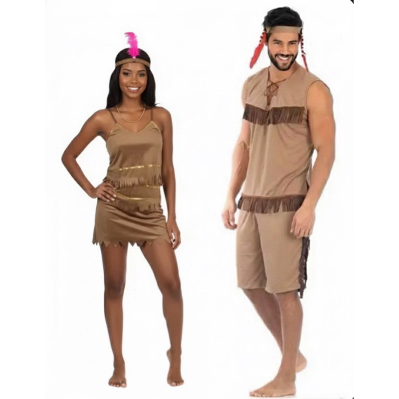 Fantasia Masculino ou feminino Adulto Índia e Indio Luxo