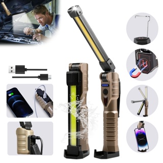 Lanterna de Trabalho COB LED Recarregável Magnética 180° IPX6 Portátil em Oferta na Shopee