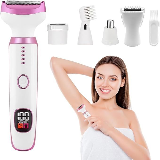 Barbeador Elétrico 5 em 1 com Display Digital, Depilação Corporal, Aparador De Cabelo Para Biquíni E Outras Áreas -M7