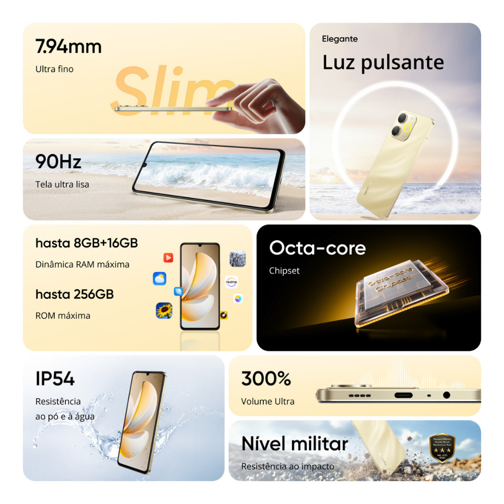 Realme Note 70 4+256gb com Bateria de 6300mAh para Longa Duração em Oferta na Shopee