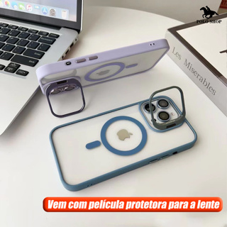 Capinha MagSafe c/ Suporte e Película p/ Lente Grátis - p/ iPhone 11-16 Pro Max em Oferta na Shopee