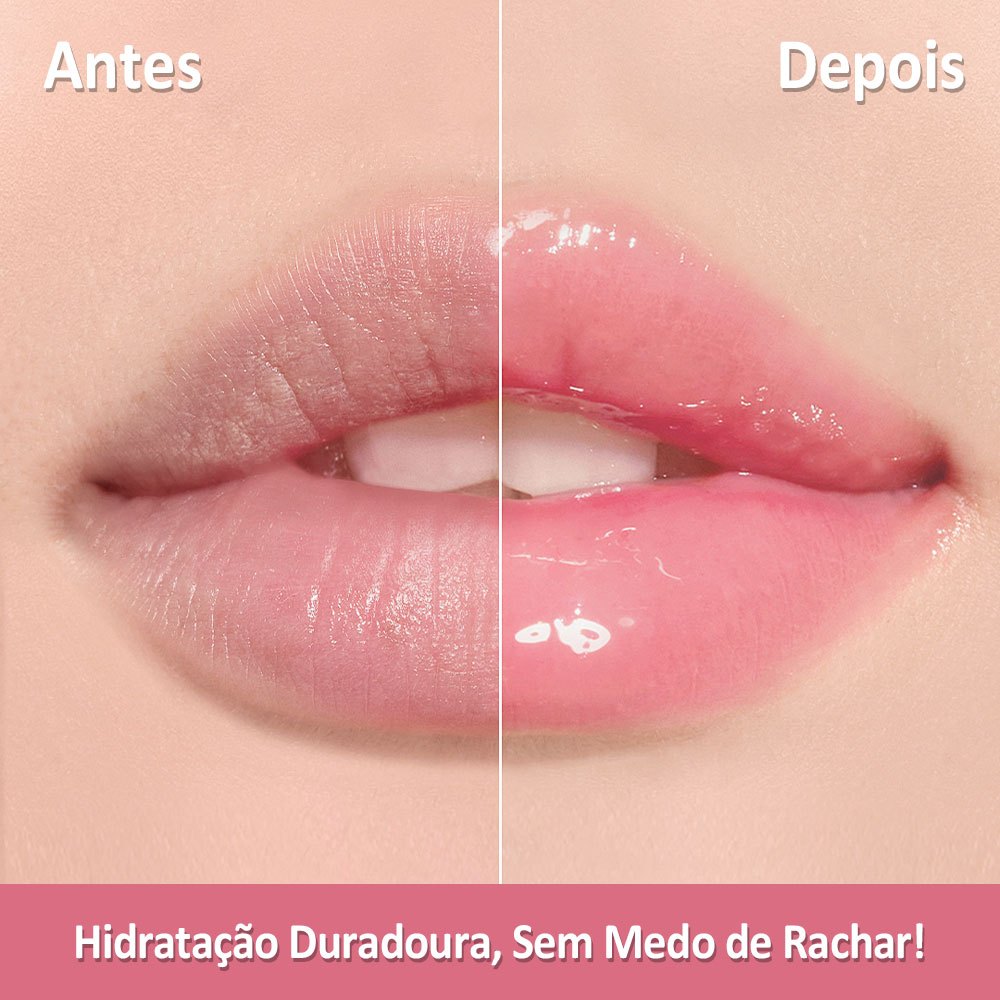 Lip Balm com Cor Miss Romantic | Brilho Natural + Hidratação | Morango Pitaya Melancia