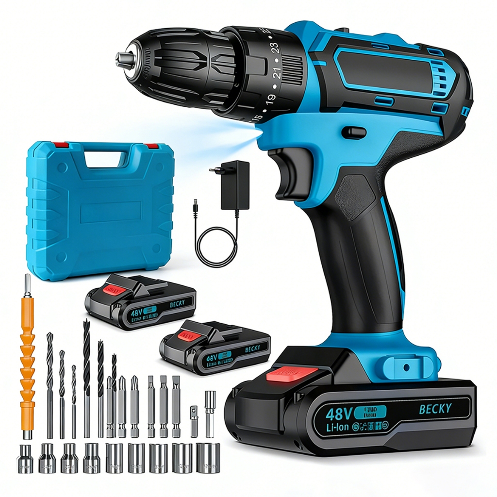 Parafusadeira Furadeira 48V 2 Baterias Com Maleta e Acessórios Completo em Oferta na Shopee