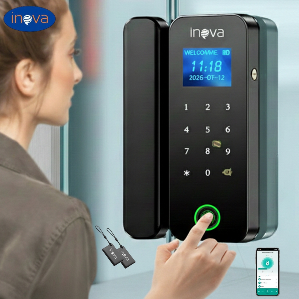 INOVA Fechadura Inteligente Biométrica - Digital, Senha e APP | 100% Sem Chave door locks