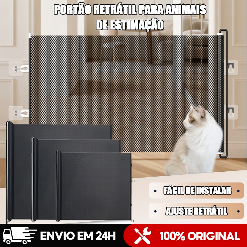 Tela de proteção para Pets Bebês Cercadinho Grade Retrátil 110cm/150cm/180cm em Oferta na Shopee