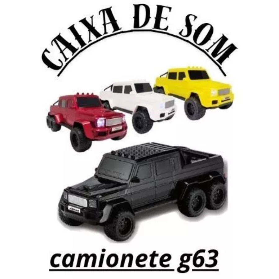 Caixa de Som Bluetooth G63 AMG 6x6 – Super Potente, FM USB TF, Design Premium Estilo Mercedes
