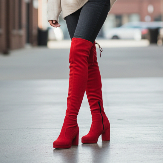 Bota Feminina Plataforma Cano Longo Confortável para Festival Rodeio