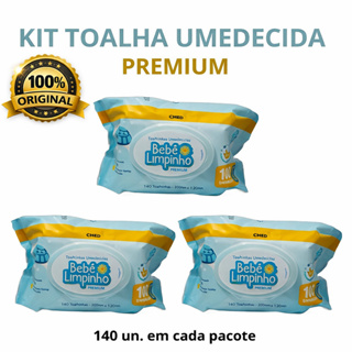 LENÇOS Umedecidas Bebê Limpinho Premium kit com 3 (420 unidades) - Hipoalergênico e Sem Álcool em Oferta na Shopee